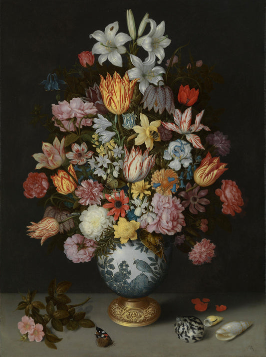 Ambrosius Bosschaert the Elder - A Still Life of Flowers in a Wan-Li Vase - Oil Painting Tour