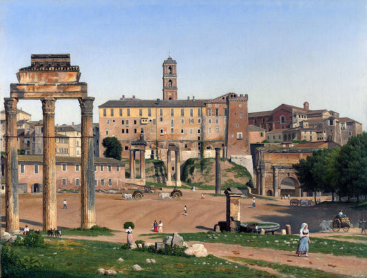 Christoffer Wilhelm Eckersberg - View of the Forum in Rome - Oil Painting Tour