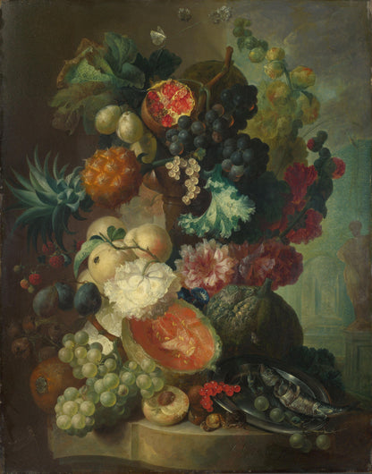Jan van Os - Fruit, Flowers and a Fish - Oil Painting Tour