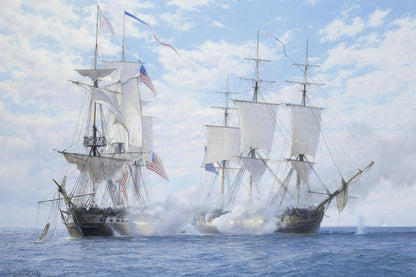 John Steven Dews - The celebrated engagement during which H.M.S. Shannon captured the American frigate Chesapeake, 1st June 1813 - Oil Painting Tour