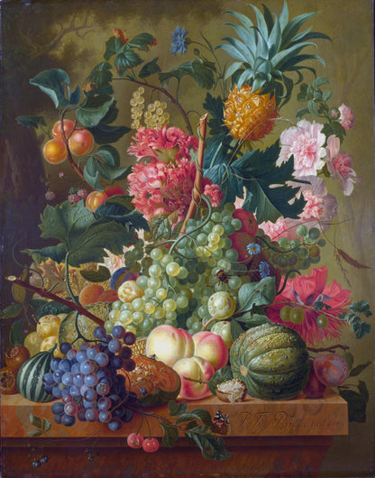 Paulus Theodorus van Brussel - Fruit and Flowers - Oil Painting Tour