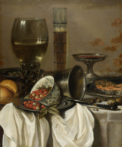 Pieter Claesz. - Still Life with Drinking Vessels - Oil Painting Tour