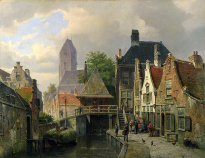 Willem Koekkoek - View of Oudewater - Oil Painting Tour
